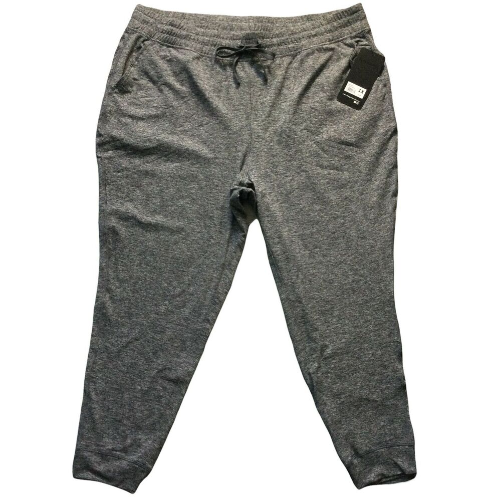 90 Degree by Reflex Womens Pants sz 1X new nwt $52 Gray Soft Lightweight Joggers